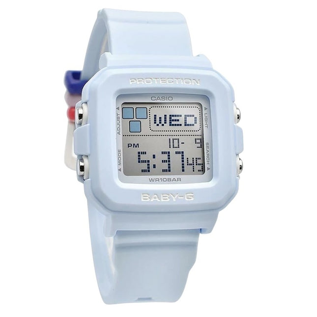 Casio Baby-G Plus Digital Light Blue Resin Strap Quartz BGD-10L-2 100M Women's Watch With Extra Band Loops