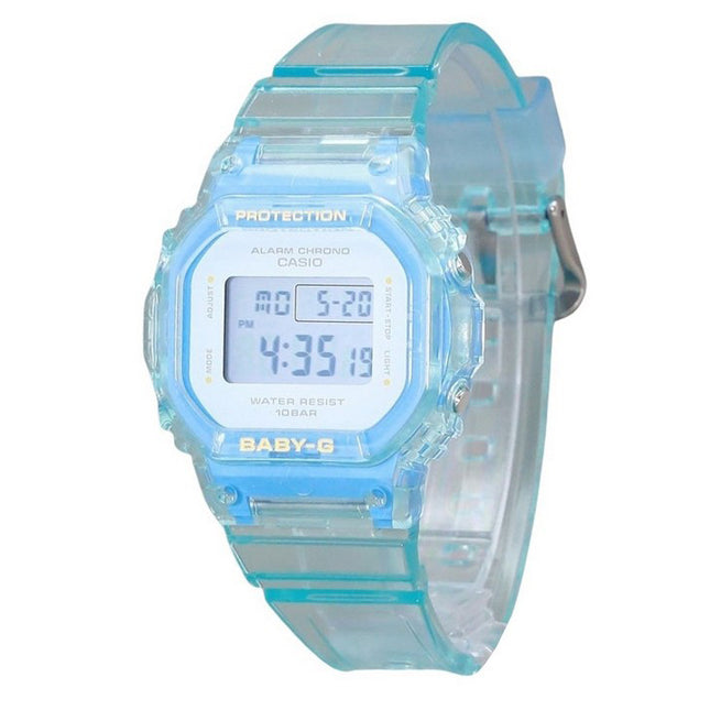 Casio Baby-G Digital Summer Jelly Transparent Light Blue Resin Strap Quartz BGD-565SJ-2 100M Women's Watch
