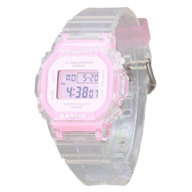 Casio Baby-G Digital Summer Jelly Transparent Pink Resin Strap Quartz BGD-565SJ-7 100M Women's Watch