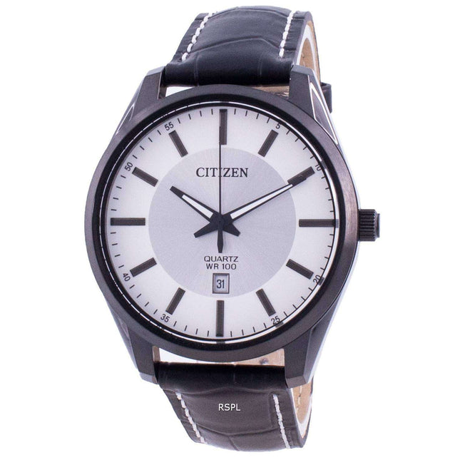Citizen Silver Dial Leather Strap Quartz BI1035-09A 100M Men's Watch