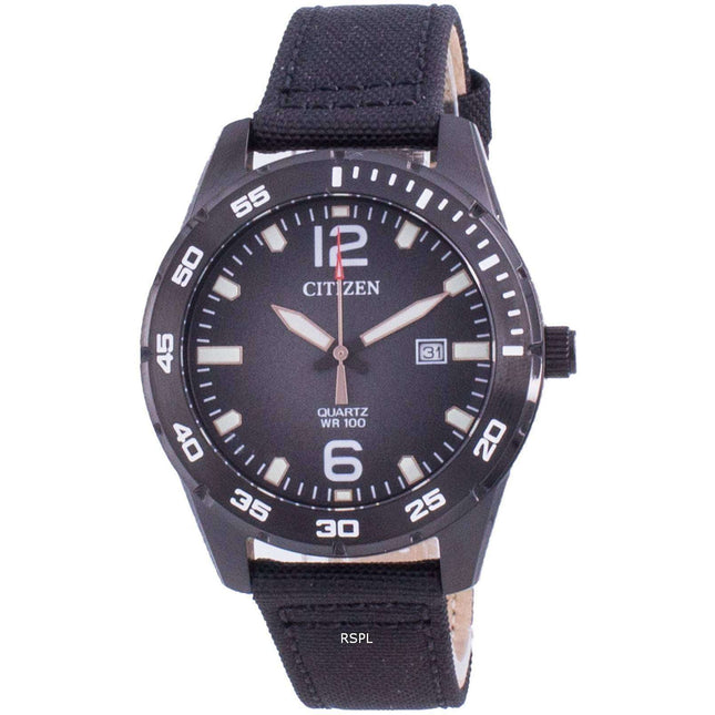 Citizen Black Dial Nylon Strap Quartz BI1045-05E 100M Mens Watch