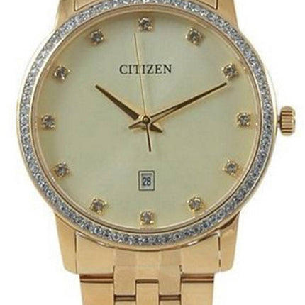 Citizen Crystal Accents Gold Tone Stainless Steel Quartz BI5033-53P Womens Watch