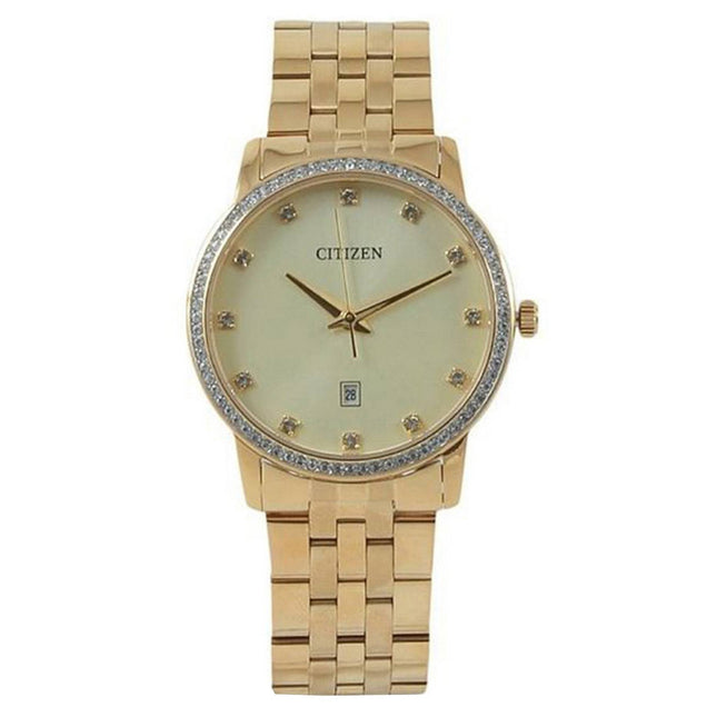 Citizen Crystal Accents Gold Tone Stainless Steel Quartz BI5033-53P Womens Watch