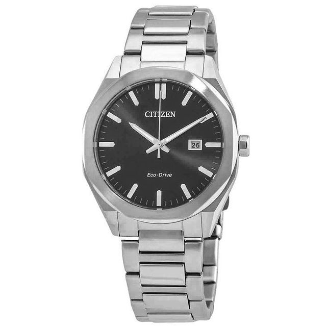 Citizen Eco-Drive Stainless Steel Black Dial BM7600-81E 100M Men's Watch