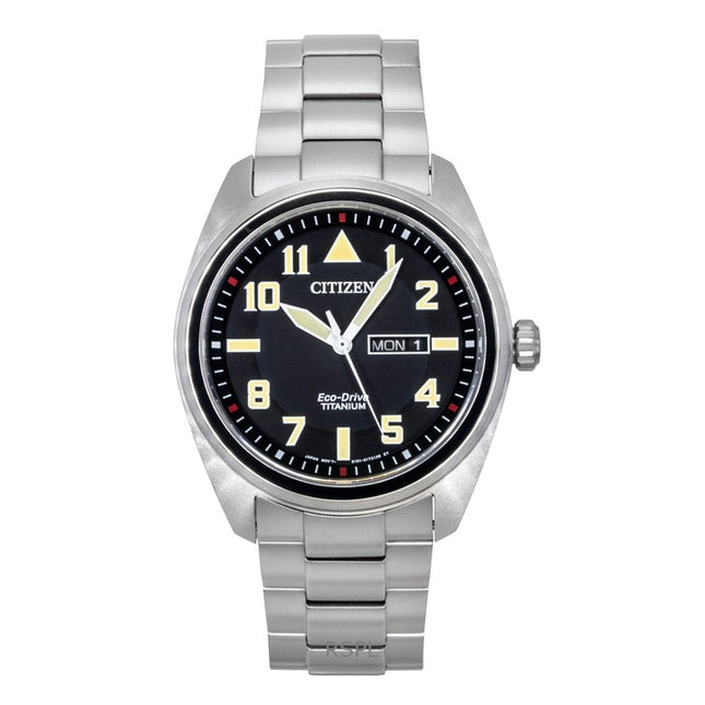 Citizen Garrison Super Titanium Black Dial Eco Drive BM8560-88E 100M Men's Watch