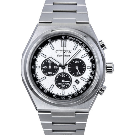 Citizen Zenshin Chronograph Super Titanium Silver Dial Eco-Drive CA4610-85A 100M Men's Watch