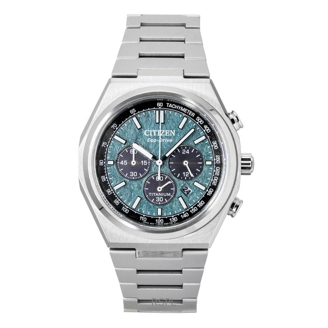 Citizen Zenshin Super Titanium Chronograph Green Dial Eco-Drive CA4610-85X 100M Men's Watch
