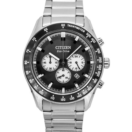 Citizen Eco-Drive Chronograph Stainless Steel Black Dial CA4674-58E 100M Men's Watch