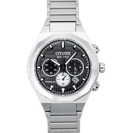 Citizen Zenshin Senkei Chronograph Super Titanium Black Dial Eco-Drive CA4690-51E 100M Men's Watch