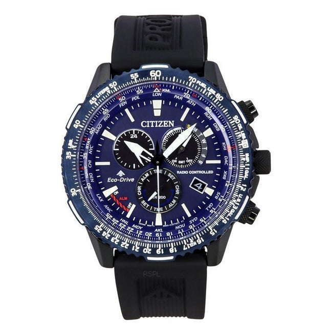 Citizen Promaster Sky A-T Radio Controlled Chronograph Blue Dial Eco-Drive Divers CB5006-02L 200M Mens Watch