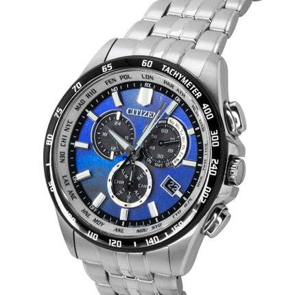 Citizen Eco-Drive Limited Edition Chronograph Stainless Steel Blue Dial Solar CB5874-81L 100M Men's Watch