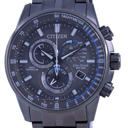 Citizen PCAT Black Dial Radio Controlled Chronograph Atomic Eco-Drive CB5887-55H 200M Mens Watch