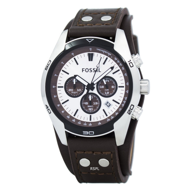 Fossil Cuff Chronograph Tan Leather CH2565 Mens Watch