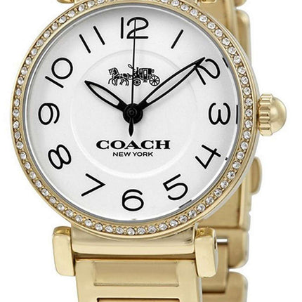 Coach Madison Crystal Accents Gold Tone Stainless Steel Quartz 14502855 Womens Watch
