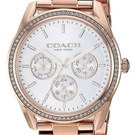 Coach Preston Silver Dial Rose Gold Stainless Steel Bracelet Quartz 14503267 Womens Watch