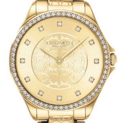 Coach Astor Crystal Accents Gold Tone Stainless Steel Quartz 14503504 Womens Watch