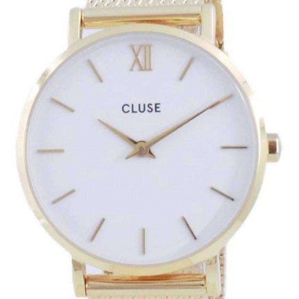 Cluse Minuit White Dial Gold Tone Stainless Steel Quartz CW0101203007 Womens Watch