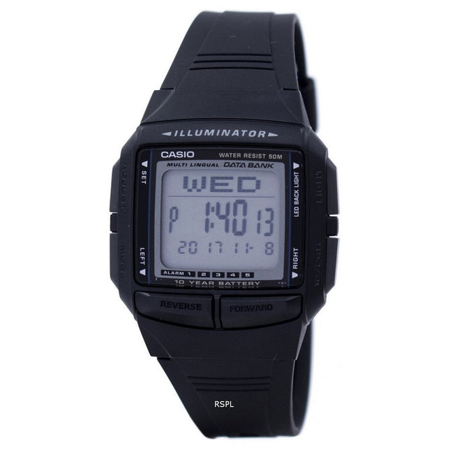 Casio Illuminator Multi-lingual Databank Dual Time Digital DB-36-1AV Men's Watch