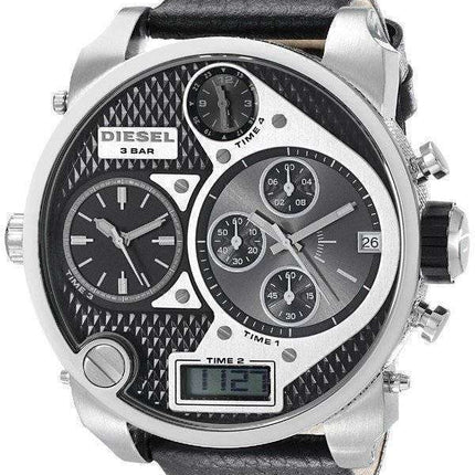 Diesel Chronograph Black Multi Dial Leather Strap DZ7125 Mens Watch