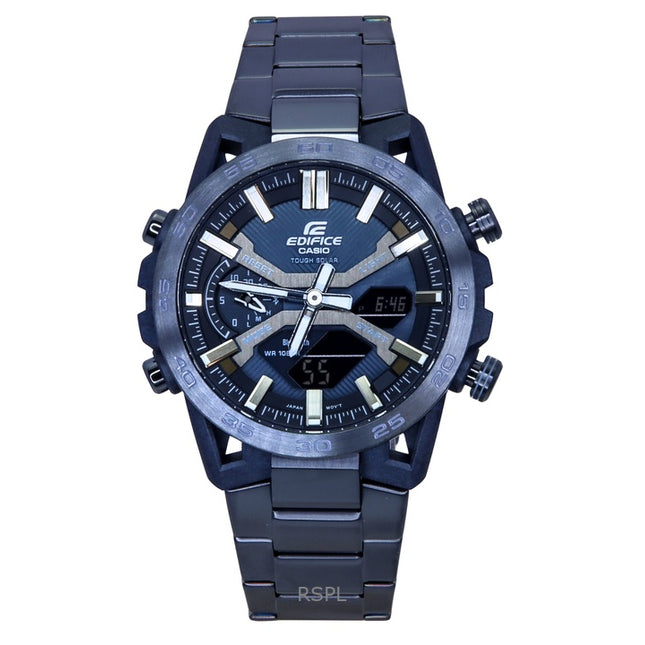 Casio Edifice Analog Digital Cool Blue Edition Smartphone Link Blue Dial Solar ECB-2000CB-2 100M Men's Watch