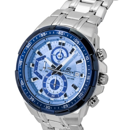 Casio Edifice Analog Standard Chronograph Stainless Steel Blue Dial Quartz EFR-539DE-2AV 100M Men's Watch