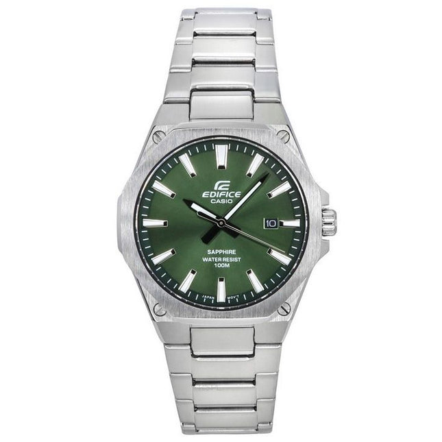 Casio Edifice Sapphire Crystal Analog Stainless Steel Green Dial Quartz EFR-S108D-3A 100M Men's Watch