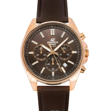 Casio Edifice Analog Standard Chronograph Brown Dial Quartz EFV-650CL-5AV 100M Men's Watch