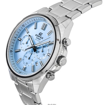Casio Edifice Analog Standard Chronograph Light Blue Dial Quartz EFV-650D-2BV 100M Men's Watch
