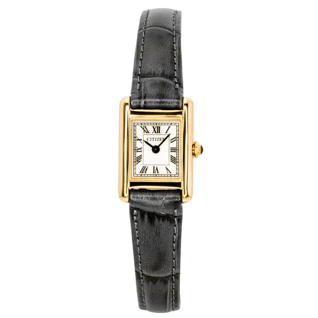 Citizen Analog Leather Strap Silver Dial Eco-Drive EG2799-18W Women's Watch