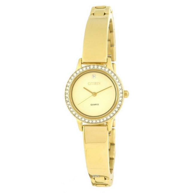 Citizen Crystal Accents Gold Tone Stainless Steel Quartz EJ6132-55P.G Womens Watch
