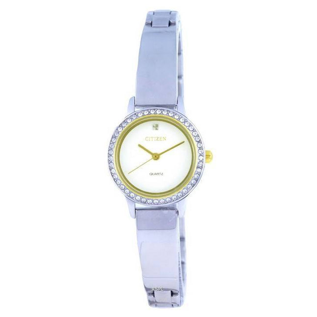 Citizen Crystal Accents Stainless Steel White Dial Quartz EJ6134-50A.G Womens Watch