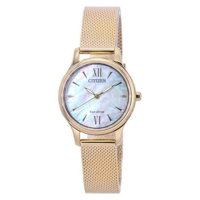 Citizen Eco-Drive Rose Gold Tone Stainless Steel Mother of Pearl EM0892-80D Women's Watch