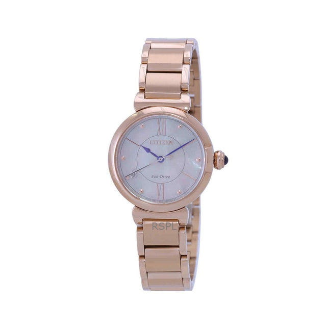 Citizen L Series Diamond Accent Rose Gold Stainless Steel Mother Of Pearl Dial Eco-Drive EM1073-85Y Women's Watch