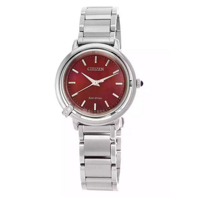 Citizen L Eco-Drive Stainless Steel Red Dial EM1090-78X Women's Watch