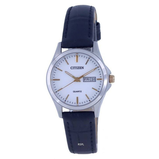 Citizen Analog Leather White Dial Quartz EQ0599-11A.G Womens Watch