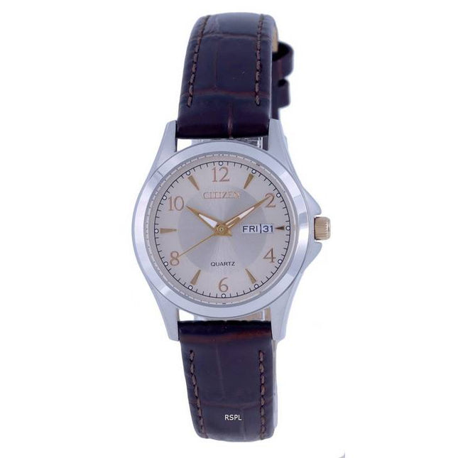 Citizen Chronograph Leather Beige Dial Quartz EQ0599-20X.G Womens Watch