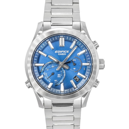 Casio Edifice Analog Chronograph Smartphone Link Stainless Steel Blue Dial Solar EQB-1300D-2A 100M Men's Watch