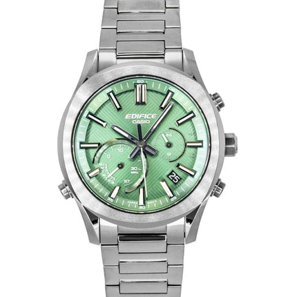 Casio Edifice Analog Chronograph Smartphone Link Green Dial Stainless Steel Solar EQB-1300DC-3A 100M Men's Watch