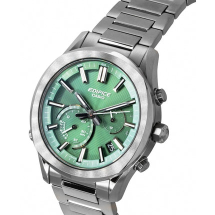 Casio Edifice Analog Chronograph Smartphone Link Green Dial Stainless Steel Solar EQB-1300DC-3A 100M Men's Watch