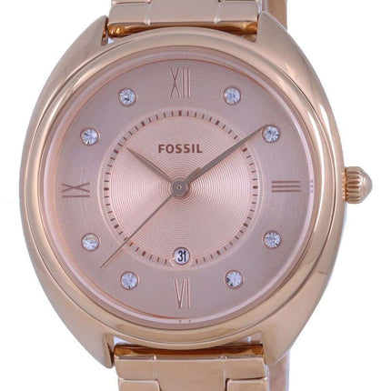 Fossil Gabby Crystal Accents Rose Gold Tone Stainless Steel Quartz ES5070 Womens Watch