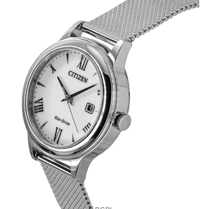 Citizen Elegance Stainless Steel White Dial Eco-Drive EW2621-75A 100M Women's Watch