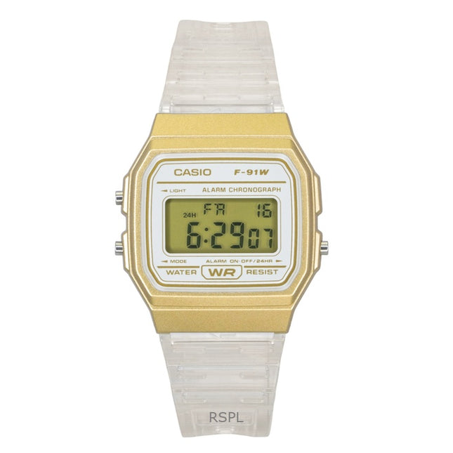 Casio Digital Transparent Resin Strap Quartz F-91WS-7A2 Unisex Watch