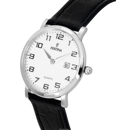 Festina Classic Leather Strap White Dial Quartz F16477-1 Women's Watch