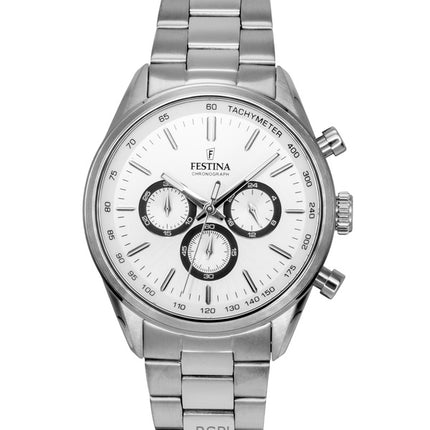 Festina Timeless Chronograph Stainless Steel White Dial Quartz F16820-Q Men's Watch