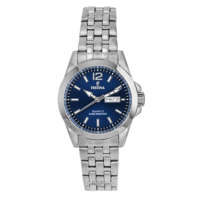 Festina Classic Stainless Steel Blue Dial Quartz F20455-3 100M Women's Watch