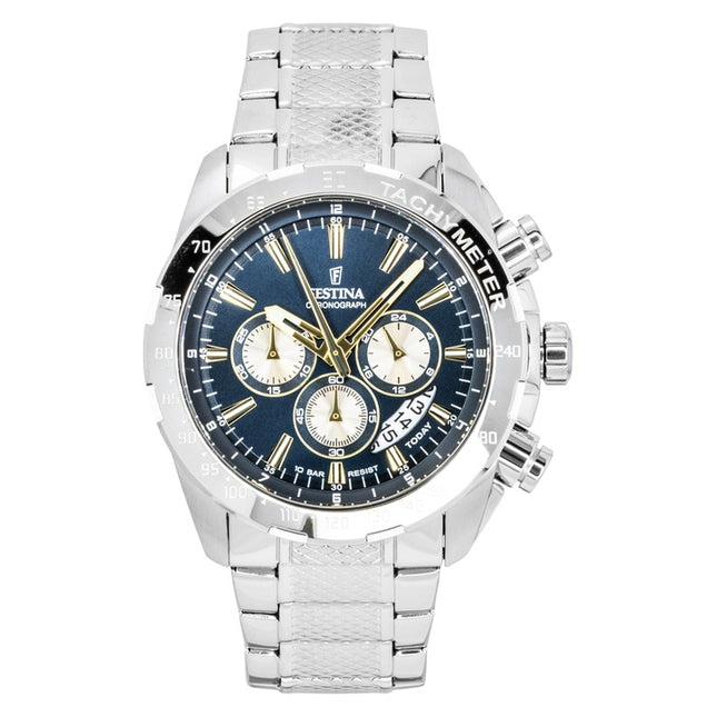 Festina Timeless Chronograph Stainless Steel Blue Dial Quartz F20668-5 100M Men's Watch