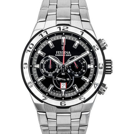 Festina Chrono Bike Chronograph Stainless Steel Black Dial Quartz F20670-6 100M Men's Watch