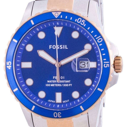 Fossil FB-01 Blue Dial Stainless Steel Quartz FS5654 100M Men's Watch