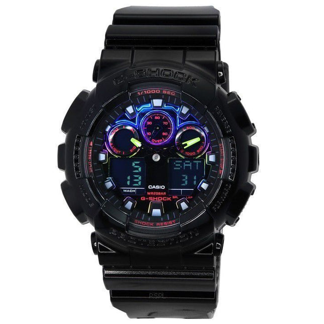 Casio G-Shock Quartz Sports GA-100RGB-1A GA100RGB-1 Men's Watch
