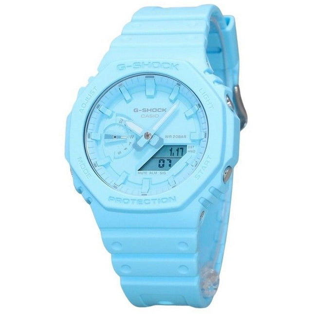 Casio G-Shock Analog Digital Bio Based Resin Strap Blue Dial Quartz GA-2100-2A2 200M Men's Watch